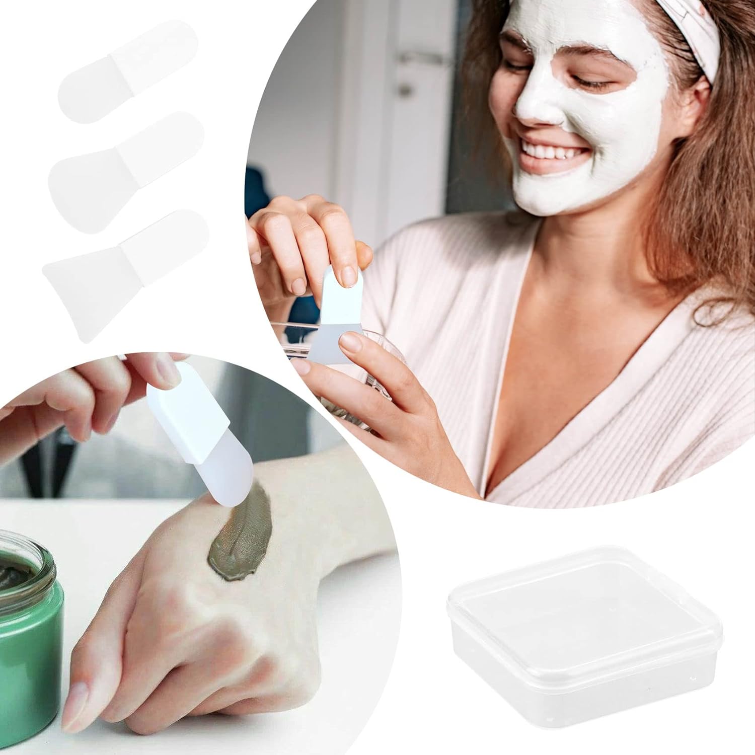 Face Mask Applicator Brushes Silicone Face Mask Brush Mini Makeup Spatula Portable Face Beauty Tools Set of 3 - Image 5